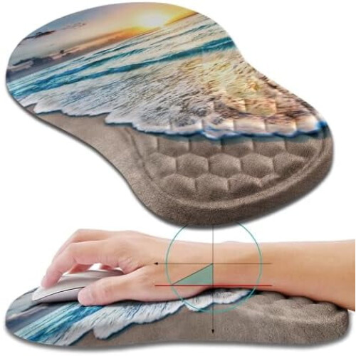 Εργονομικό Mouse Pad με υποστήριξη καρπού και κλίση αφρού μνήμης για ανακούφιση από