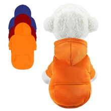 Kjæledyrklær, for høst og vinter, genser til hund, for små hunder, hettegenser til små hunder, oransje, XS