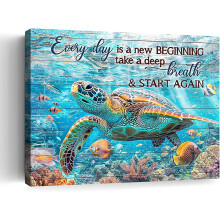 Sea Turtle Canvas Wall Art 12 x 16 in