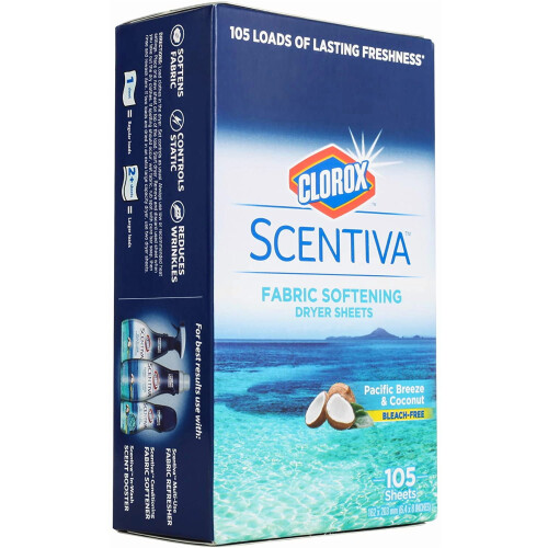 Scentiva Fabric Softener Dryer Sheets Pacific Breeze &