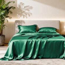 Queen Satin Sheet Set 4-Piece Deep Pocket