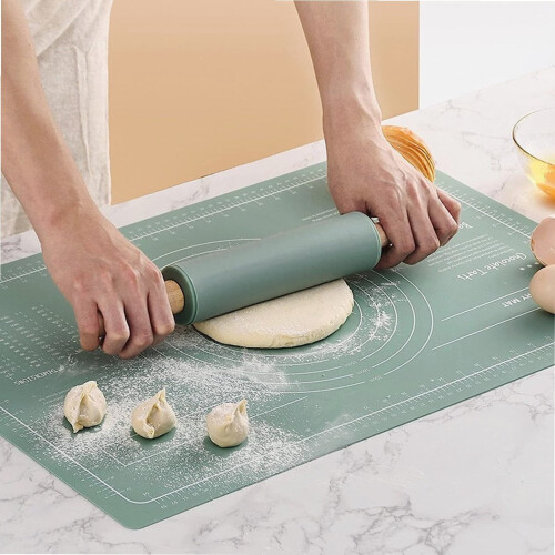 Silikonkjevle for baking, pizza, pasta, kjeks og leire – grønn 1