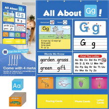 Letter Pocket Chart for Daily Alphabet Practice – Letter of the Day/Week Activity Wall, Chants & Words – Compatible with Classroom & Homeschool
