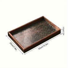 Bandeja rectangular de madera y cristal estilo vintage, bandeja para aperitivos, café, té, caja multifuncional para guardar joyas, bandeja para el