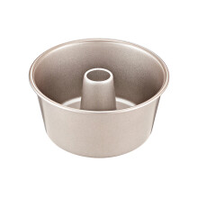 Forma redonda antiaderente premium com formato de chaminé – Forma de metal durável para bolo anjo, bolo Bundt e pão, fácil de desenformar,