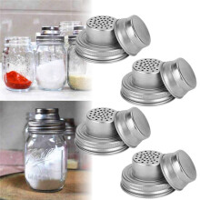 Stainless Steel Mason Jar Shaker Lids 4-Pack