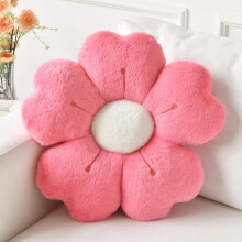 Flower-Shaped Daisy Pillow Decor for Bed/Couch – Hot Pink 19.6" Throw Cushion, Dorm & Floor Seating