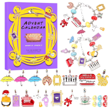 Calendrier de l'Avent DIY Bracelet à breloques de Noël Compte à rebours Série TV Cadeau de Noël pour femme fille
