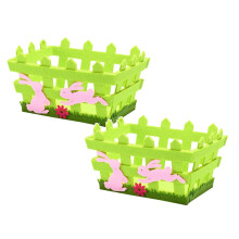Paasballen en eierdecoraties in een non-woven mandje (2 stuks)