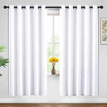 Blackout Curtains Room Darkening Thermal Insulated Window Panels,Solid Grommet Top Drapes for Bedroom/Living Room(62Wx72L, Pure White, 2 Panels)
