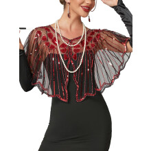Dames sjaals uit de jaren 1920, pailletten flapper avondsjaals voor dames, Gatsby accessoires voor een avondje uit in Harlem