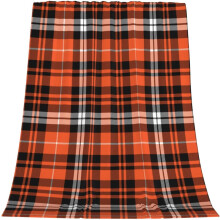Halloween-tæppe 122x152 cm – orange/sort/hvid græskardekoration i landlig stil, blød og hyggelig, kompatibel med sofa/seng/sofa