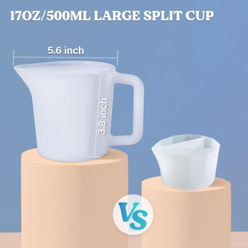 500 ml verdickter Silikon-Mixbecher mit Griff und 5 1