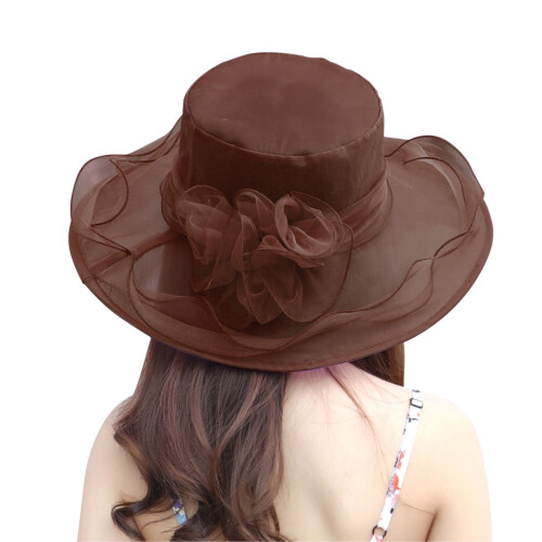 Καπέλα Fascinators για γυναίκες Φανταχτερά οργάντζα λουλουδιών Γάμου Τσαγιού Καπέλο