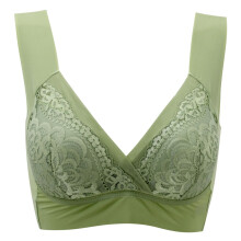 Dame Front Cross Sømløs Tynn Cup BH Plus Size Is Silk Glattende BH Push Up Blondekant Komfort Bralette BH