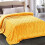 Fleece Throw Blanket Queen Size Vintage Pattern Lemon Yellow 1