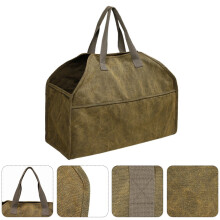 Sac de transport de bûches Tineasur1Pc vert olive en toile, idéal pour ranger le bois.