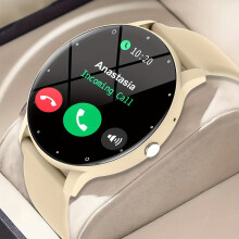 Unisex Round Smartwatch - 230mAh Wireless Charging, Silicone Strap, Multi-Sport Modes, Call/SMS Alerts, for iOS & Android