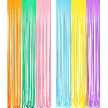 Pastel Holographic Foil Fringe Curtain Backdrop 2 pcs
