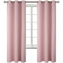 Room Darkening Curtains 72 Inches Long - Grommet Thermal Insulated Drapes Window Treatment Curtains for Bedroom, 2 Panels, 42 x 72 Inch, Baby Pink