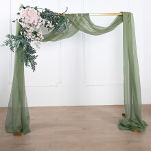 BalsaCircle Dusty Sage Green 18 feet Sheer Organza Curtain Panel Backdrop Drape Window
