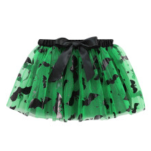 Girls Skirts Halloween Cartoon Bat Printed Tulle Ballet Dance Tutu Skirt Child Breathable Holiday School Party Skirt,Green,9-11 Years