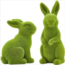 Paashaas tuindecoratie, 2 stuks van 11,9 cm en 14 cm.