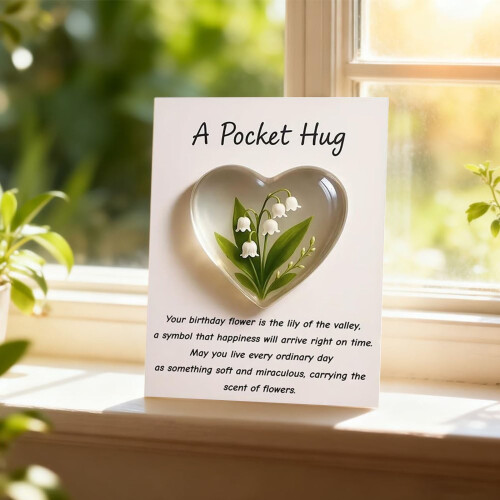Heart-Shaped Acrylic Pocket Hug Gift Card