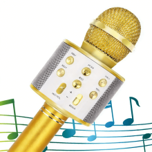 Tragbares Bluetooth-Karaoke-Mikrofon Gold 5-in-1