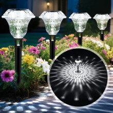 6er-Pack Solar-Wegeleuchten, kaltweiß, wasserdicht, Gartendekoration für Gehwege, Einfahrten und Rasenflächen – kompatibel mit der