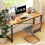 Mesa de computador de 55 polegadas, mesa de escrita moderna, mesa de escritório industrial, mesa resistente para laptop para escritório em casa, 3
