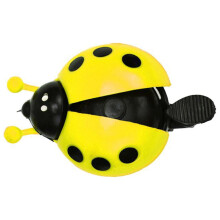 Sonnette de vélo enfant, sonnette colorée fantaisie coccinelle, accessoires pour vélos pour garçons et filles, jaune
