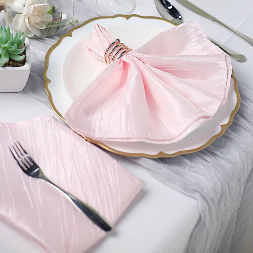 Crinkle Taffeta Table Napkins 20" x 20" (5 Pack)