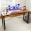 Mesa de computador de 55 polegadas, mesa de escrita moderna, mesa de escritório industrial, mesa resistente para laptop para escritório em casa, 6