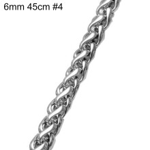 Ayyufe2-9mm Herren Damen Edelstahl Silberplattierte Gedrehte Gliederkette Halskette