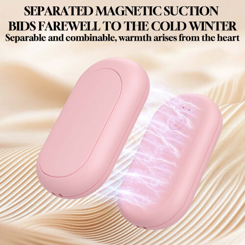 Oplaadbare handwarmer, roze, draagbaar, snel opwarmend 2