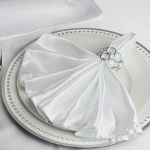 20 Pieces 20" White Satin Dinner Napkins Wedding Party