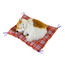 Brinquedo de pelúcia de gato simulado, gatinho fofo dormindo com almofada sonora, decoração para quarto, carro, aniversário para crianças,
