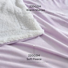 Reversible Sherpa & Fleece Throw Blanket 60x80 in