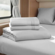 Kurze Queen-Size-Bettlaken für Wohnmobile, hellgraue Queen-Size-Bettlaken für Wohnmobile, seidig weiches 1800-Mikrofaser-Bettlaken für Camper,