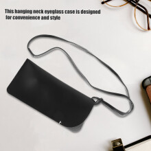 OUNONA Carry Lanyard Glasses Bag Woman 16.40X8.00X1.60CM Black