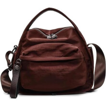 Bolso de hombro Veluna, bolso bandolera Veluna, bolso de mano compacto, ligero y de color liso con cremallera.