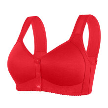 BH-er for kvinner Frontlukking Plus Size Bøylefri Full Støtte Komfort Myk Praktisk BH for Eldre Kvinner Rød B40