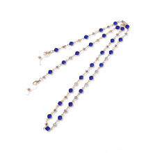 Glasses Chain Glass Connector With Rhinestone Details Jewelry For Women Stylish Anti-Slip Accessory For Masks And Glasses Necklace Blue1