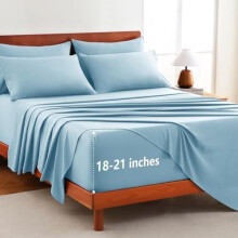 King Size Deep Pocket Sheet Set 6-Piece 21 Inch