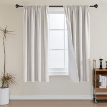 Blackout Curtain Panels with White Liner, 52"W x 63"L, Set