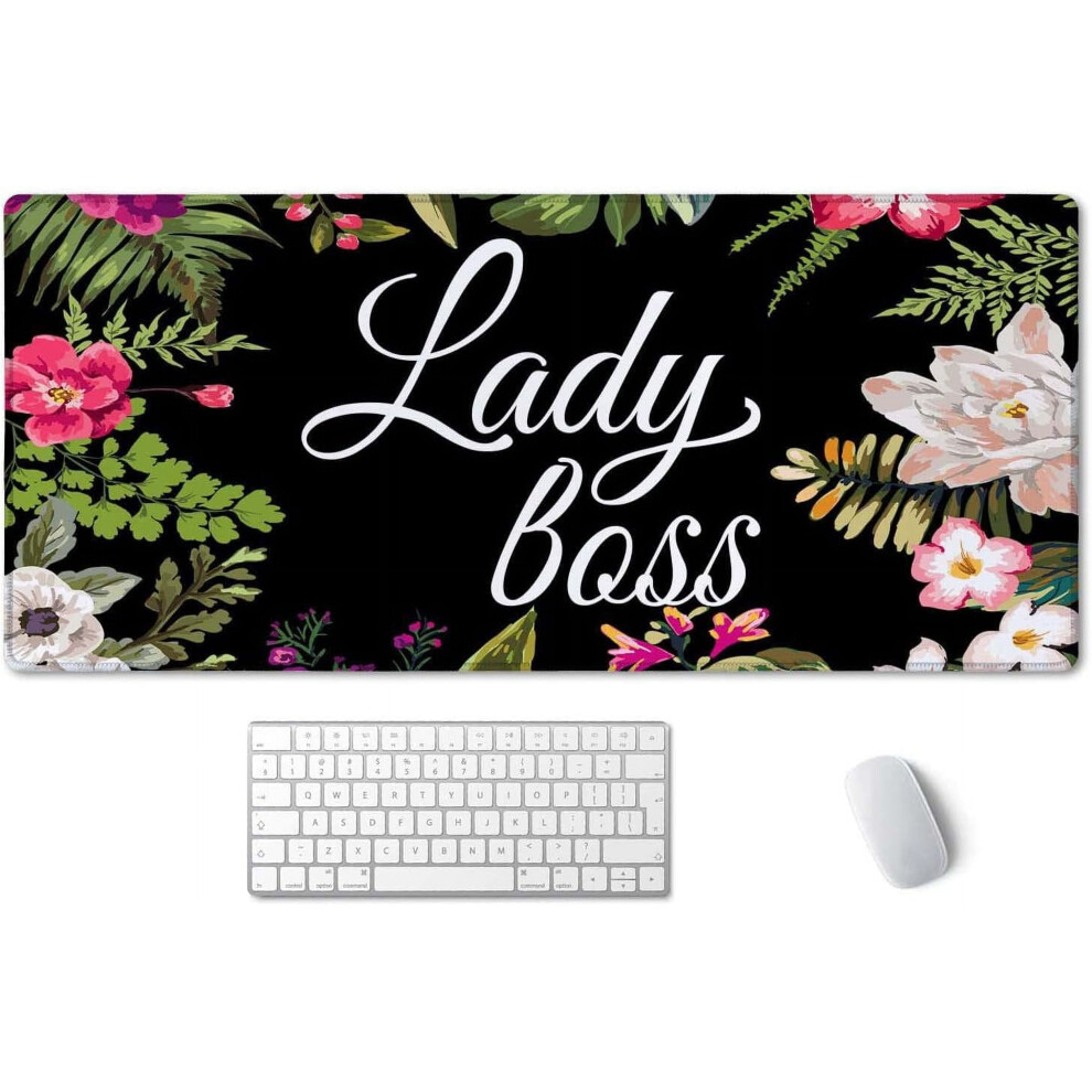 Xxl Gaming Mouse Pad 35.4X15.7", Non-Slip Base, Stitched Edge, Floral Design Â Compatible With All Mice 9193271772705