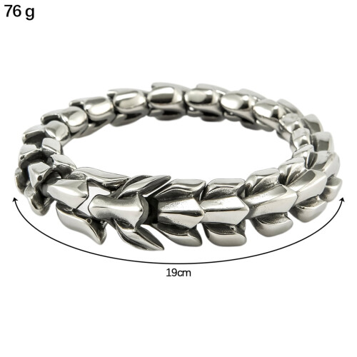 Pulseira gótica punk de titânio estilo retrô de 7,48 polegadas 1