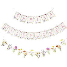 Floral Hanging Banner with 'She Is a Wild Flower' Design