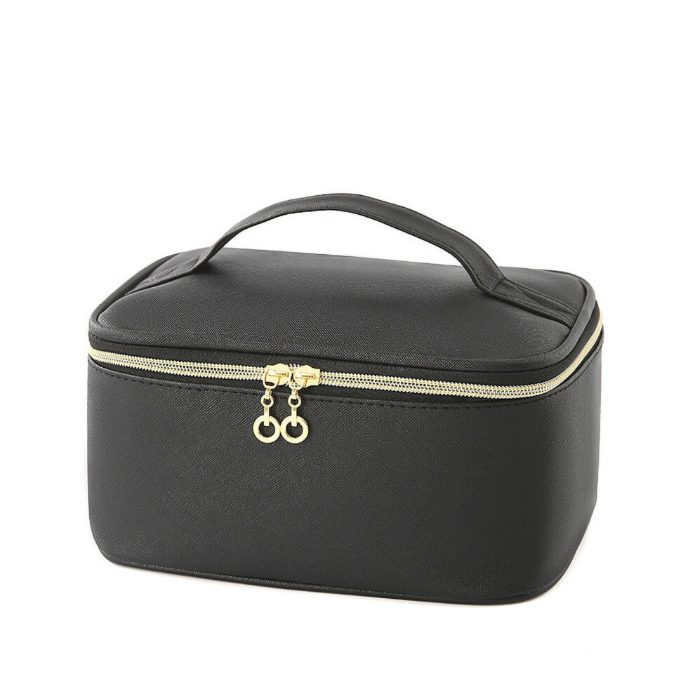 Black/Beige/Pink Portable Cosmetic Bag For Women Travel Makeup Organizer Toiletry Pouch Hand Carry